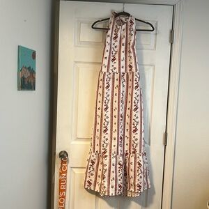 Reformation white and red floral midi dress